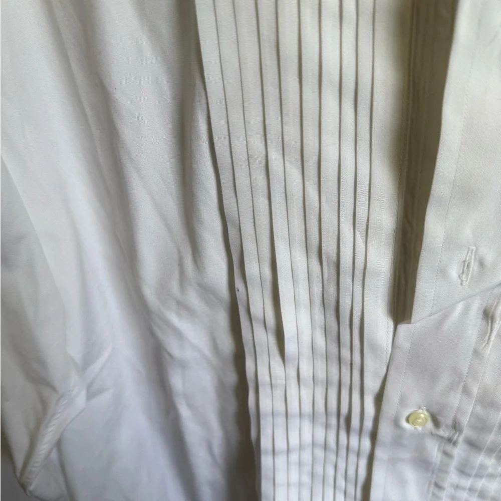 Men’s 16-33 Filo A Mana Tom James Pleated Long Sleeve Formal Dress Shirt - Picture 2 of 8